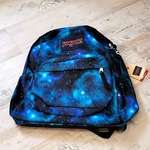 Jansport Galaxy Print Backpack in Blue and Black